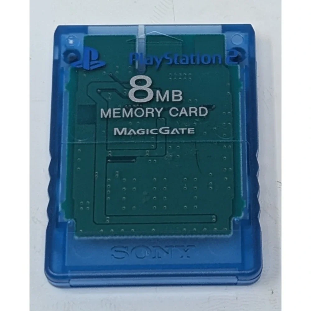 PS2 Memory Card 8MB Clear Blue OEM SCPH-10020 Sony Playstation 2 AUTHENTIC